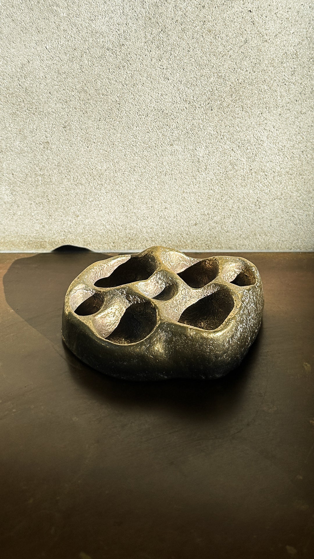Studio Kaytar Rockpool sculptural catch-all in Brass