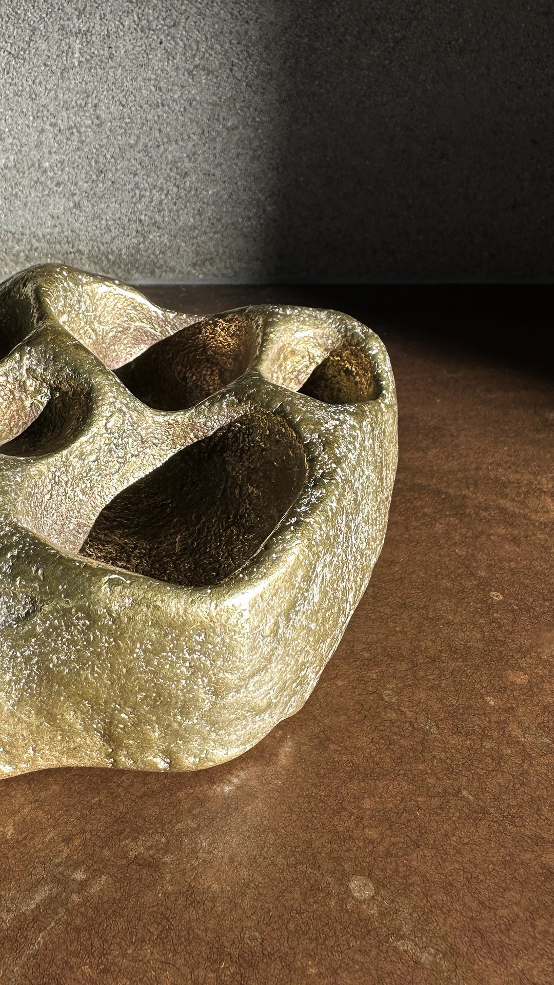 Studio Kaytar Rockpool sculptural catch-all in Brass