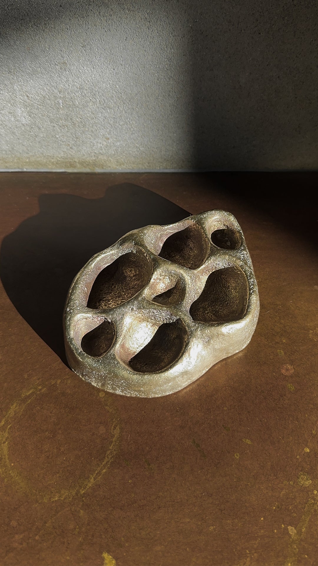 Studio Kaytar Rockpool sculptural catch-all in Brass